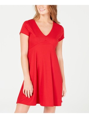 

Женское красное платье PLANET GOLD с короткими рукавами и V-образным вырезом, ампирной талией, для юниоров, Красный