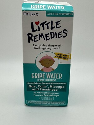 Little Remedies Gripe Water, Colic & Gas Relief Safe for Newborns 4 oz- Ex 02/26