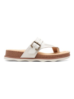 

CLARKS COLLECTION Женские белые кожаные сандалии на танкетке Brynn Madi, размер 7,5 м, Белый, 26165140