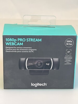Logitech Pro Stream Webcam HD V-U0028 1080p 30 fps Autofocus USB-A New