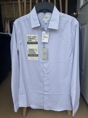 Comfort Lab White/Black Pattern Button Down- Size Medium