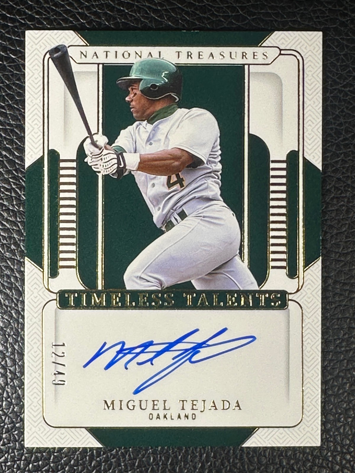 2025 National Treasures Timeless Talents Miguel Tejada 12/49 Auto Autograph