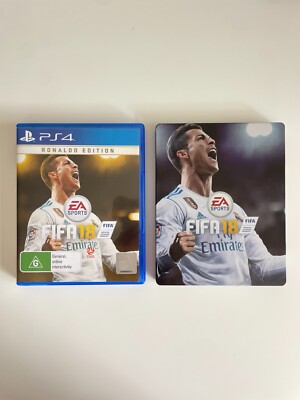 PS4 FIFA 18: Ronaldo Edition WITH STEELBOOK (Sony PlayStation, 2017) LIKE NEW