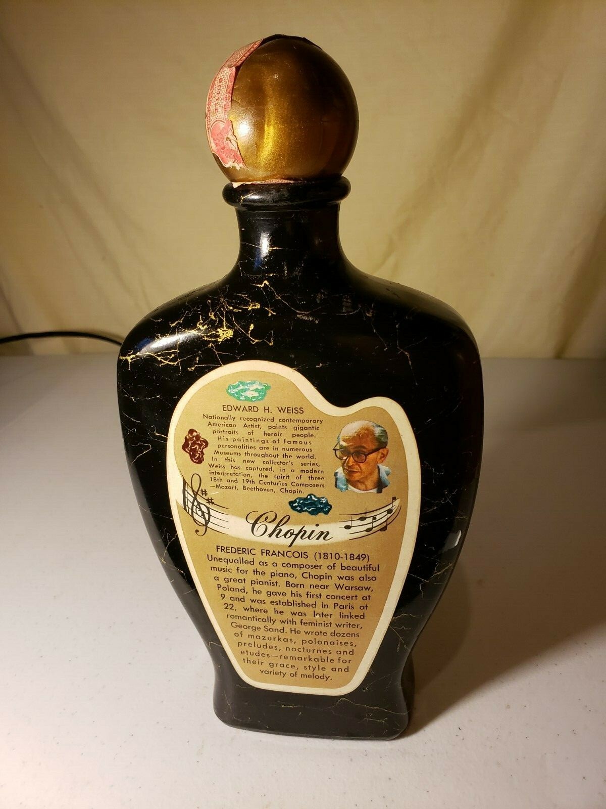 Decanter Jim Beam Chopin Collectible Liquor Bottle Vol III By Edward H Weiss