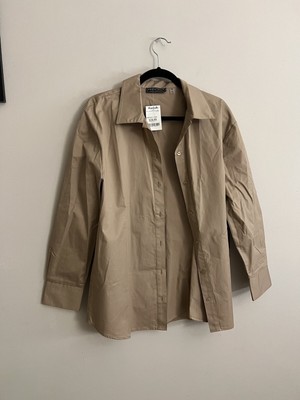 Bagatelle Women s Tan Long Sleeve Collared Blouse