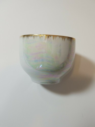 Antique gold trim Finely Painted Chinese Calligraphy tea Wine Cup bone china