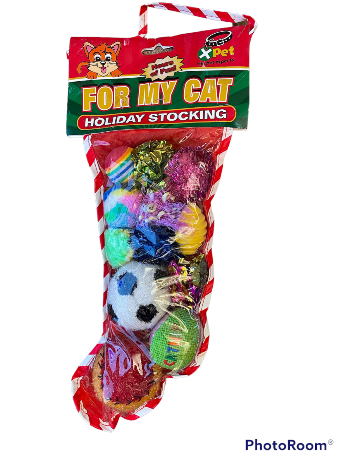 Vo-Toys Cat toy catnip Holiday stocking Christmas Ball Sponge Xpet Soccer Ball