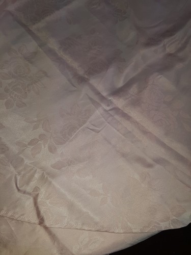 Tablecloth Pink Floral Embellished Vintage 34