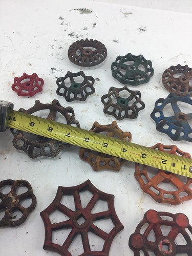 LOT OF 15 WATER VALVE FAUCET HANDLES VINTAGE INDUSTRIAL STEAMPUNK SALVAGE LOT