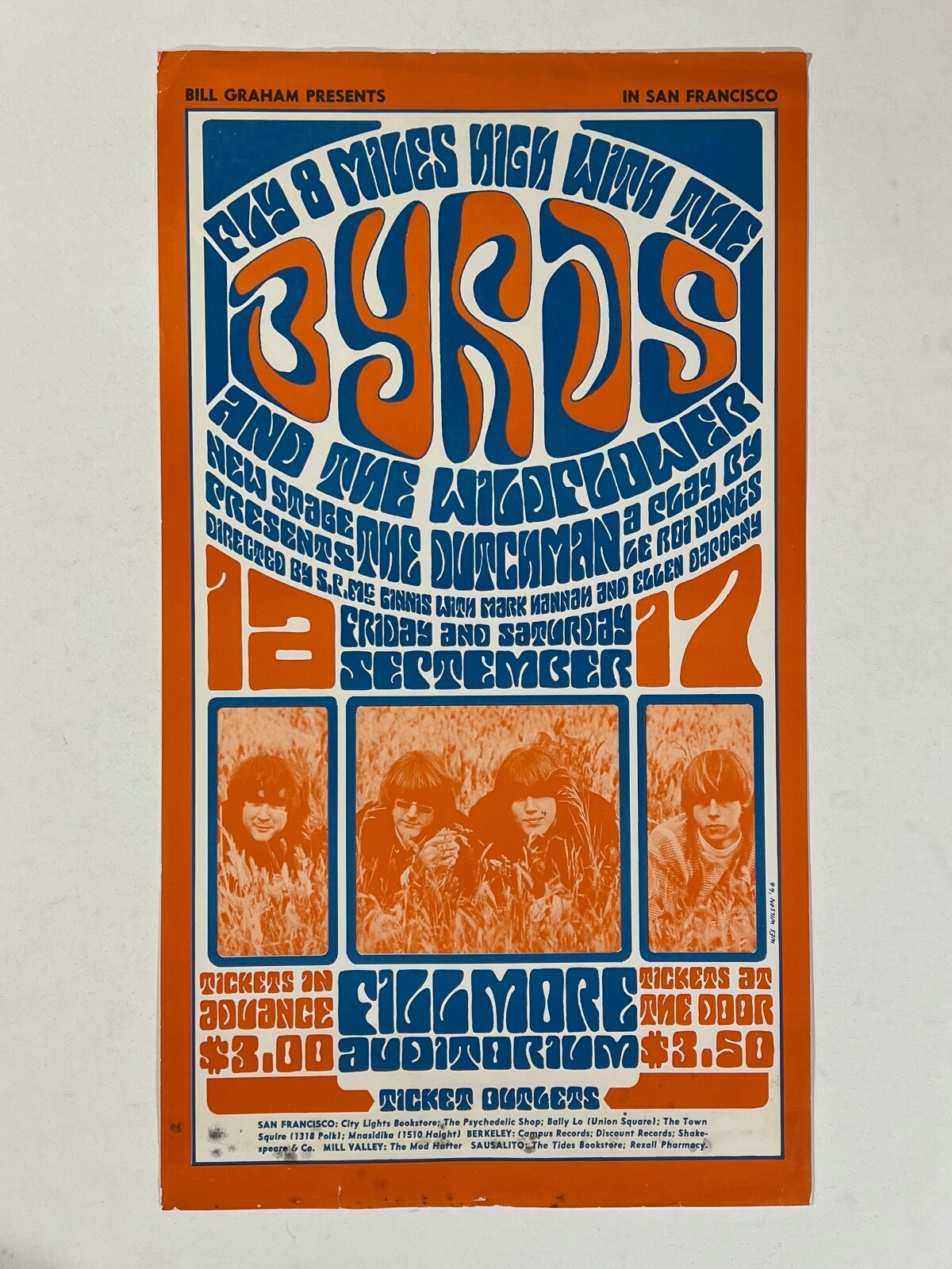 Bill Graham Fillmoreフィルモアロックポスター　サイケデリック メモラビリア】 当時モノ1stプリント！ 米フィルモアの