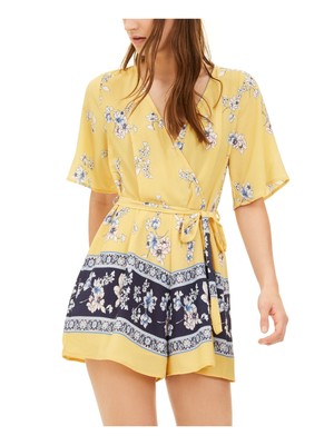 

Женский комбинезон с широкими штанинами и широкими штанинами TRIXXI Juniors Yellow Tie Kimono, Желтый