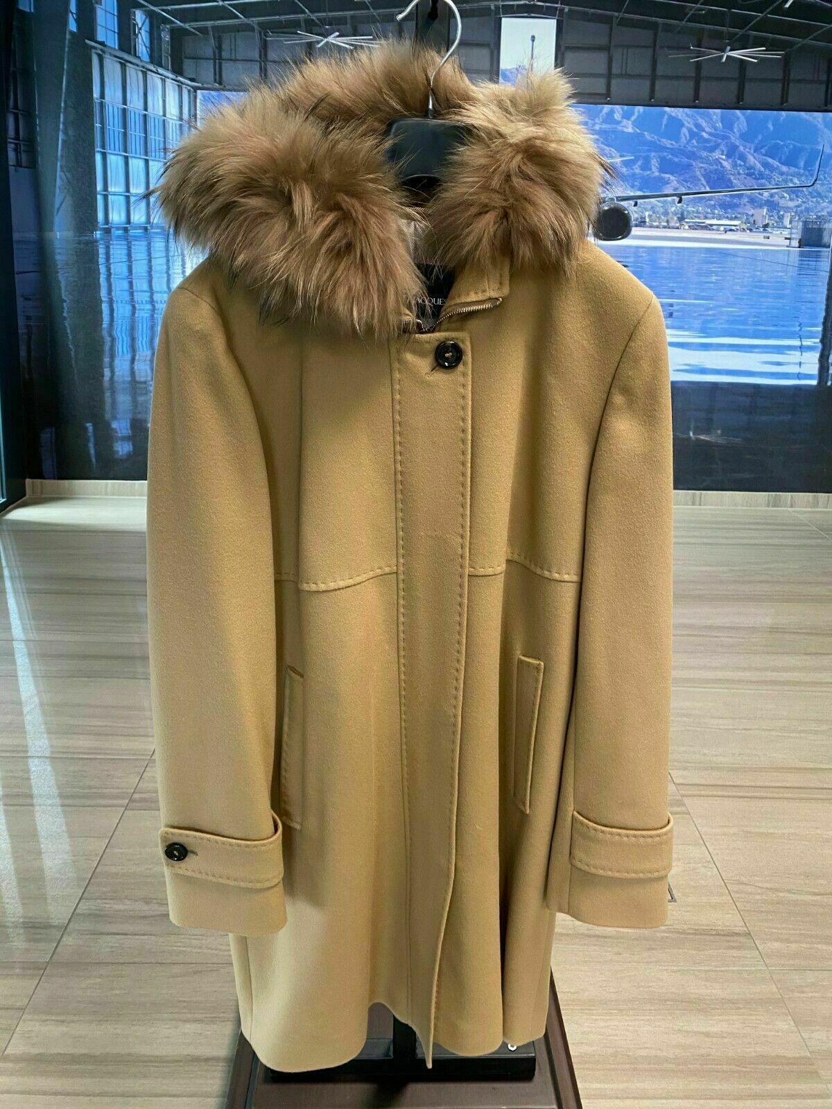 Pre-owned Saint Jacques Short Coat Fur Wool Cashmere Jacket Parka 40 L In Brown