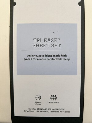 500 Thread Count Tri-Ease Solid Sheet Set - Threshold Cream