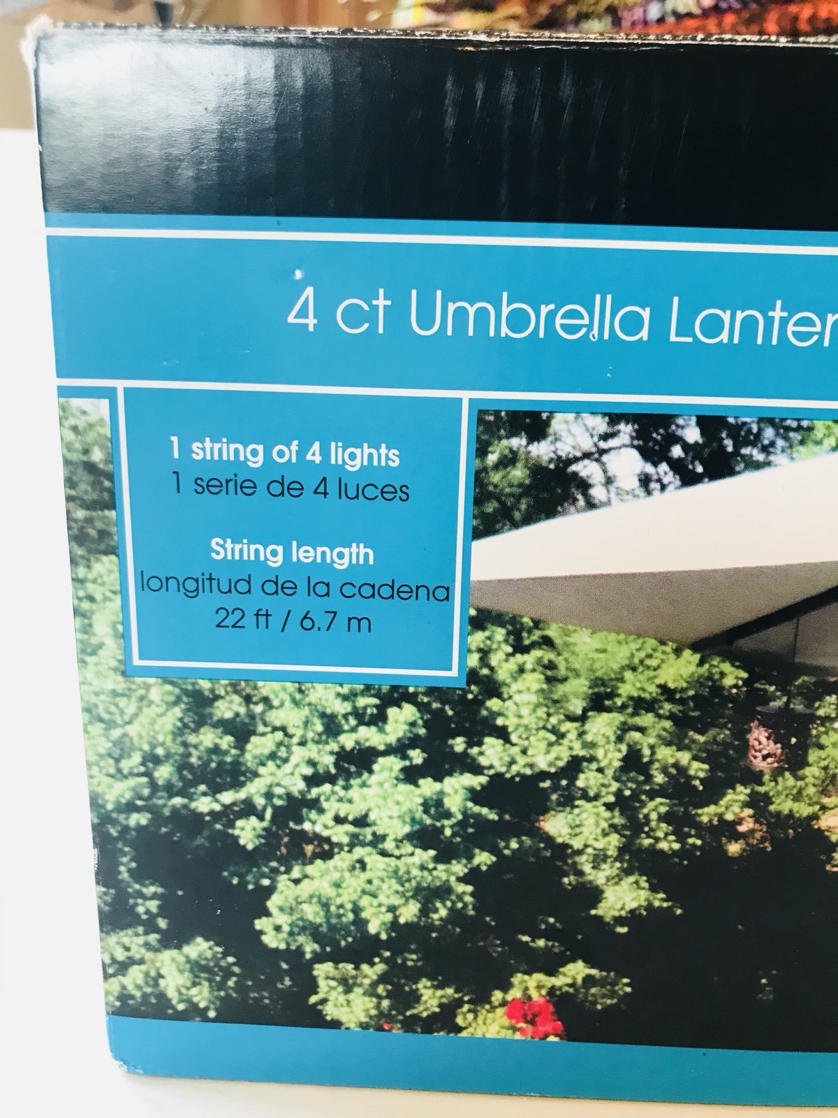 Umbrella Lantern Solar LED Light Set 4-Pack Patio Decor Metal Clip-On 7 Hour 22'