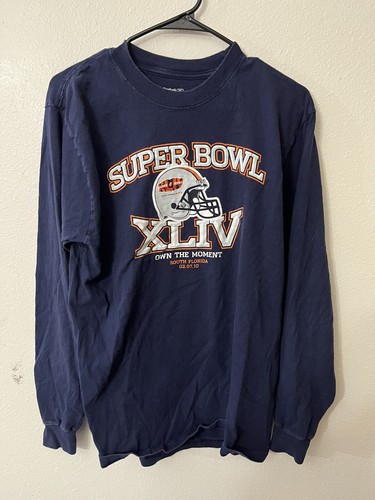NFL Super Bowl XLIV 44 Saints vs Colts Shirt, Reebok Navy