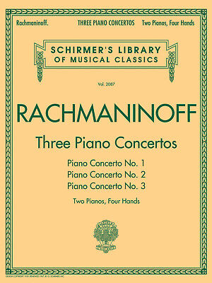 Rachmaninoff Three Piano Concertos Nos 1 2 & 3 Duet Classical Sheet Music Book