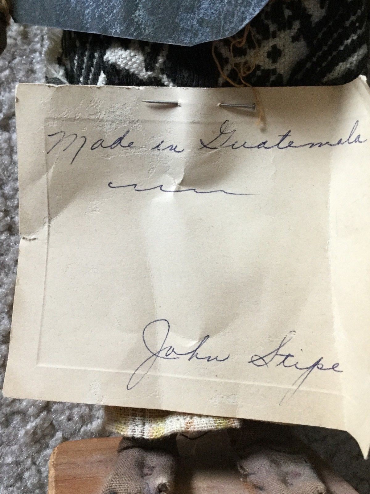 Doll Handmade in Guatemala Man Basket on His Back Handmade Clothes Stand 11