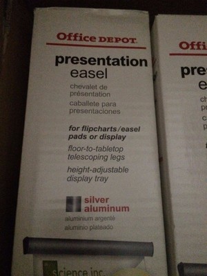 Lot (3) Office Depot Presentation Easel with Chart Holder Silver 64