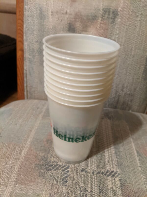 10 Heineken BEER Plastic SOLO Drinking Cups Unused 14oz Cups