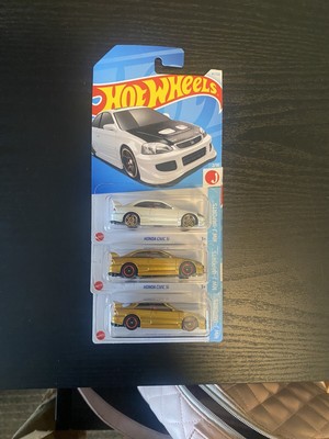 2024 HOT WHEELS HW J-IMPORTS Honda Civic Si White And Gold Set Lot Of 3