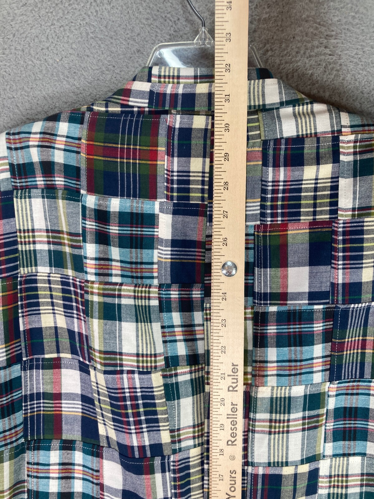 Jos A Bank Blazer Mens 48R Blue Patchwork Madras Plaid Sport Coat Suit Jacket