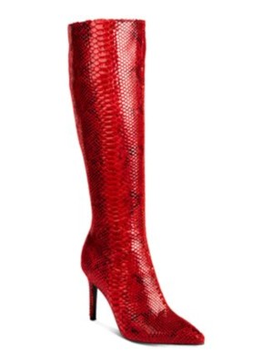THALIA SODI Womens Red Pointed Toe Stiletto Zip-Up Dress Heeled Boots 6