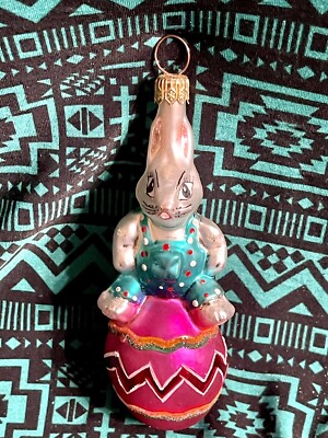 Radko EGG ROLL Bunny Ornament  98-097-0 Egg NWT 4.5 