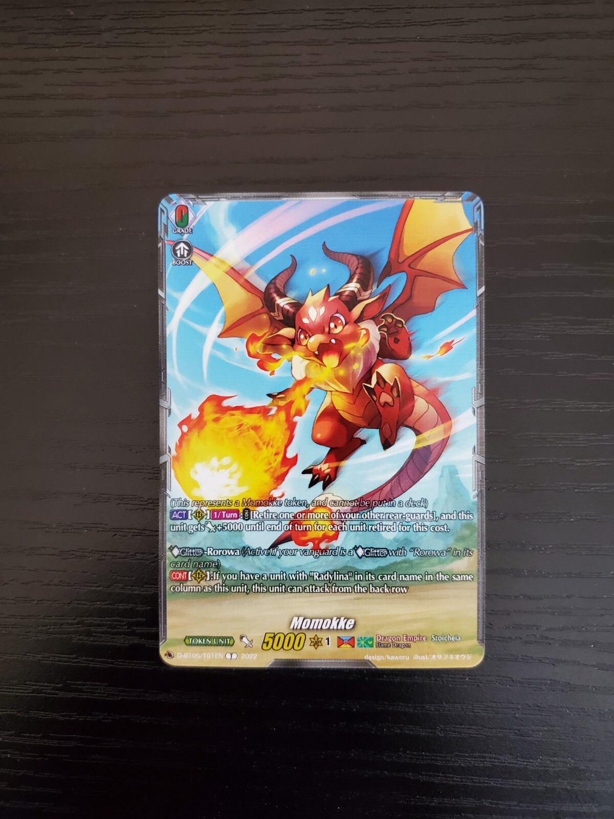 Cardfight Vanguard - Momokke - Rorowa Token Back - D-BT05 Cardfight Vanguard - Momokke - Rorowa Token Back - D-BT05
