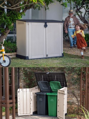 30 Cu Ft Outdoor Deck Storage Shed Chest Store It Out MIDI Resin Container Bin 