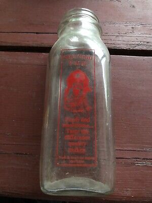 Vintage Sherman Farm E Conway NH Glass Milk Bottle 7.25” Tall - Half Litre