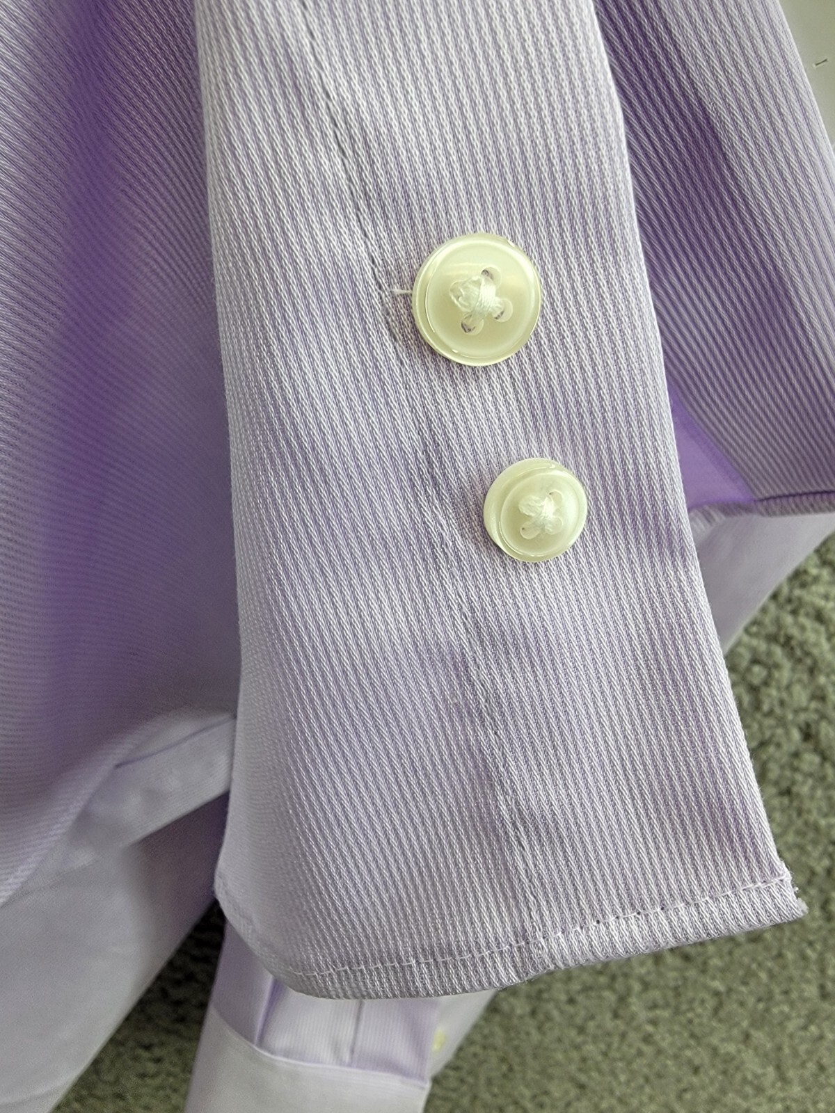 Calvin Klein Steel + Slim Fit Modern Pin Cord Dress Shirt Men's 14.5 32/33 Lilac - Picture 12 of 18