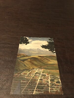VINTAGE UNPOSTED POSTCARD - VISTA OF JACKSON - WYOMING FROM SNOW KING MOUNTAIN