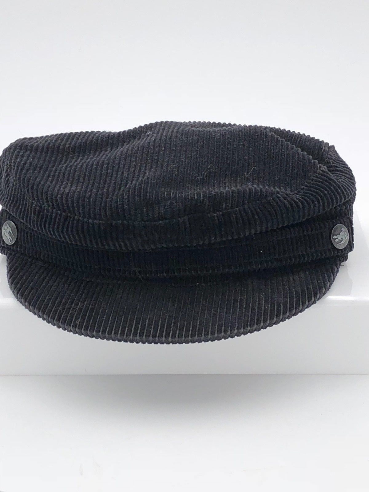 Burberry Corduroy Ivy Newsboy Hat, Vintage, Black, Size Medium