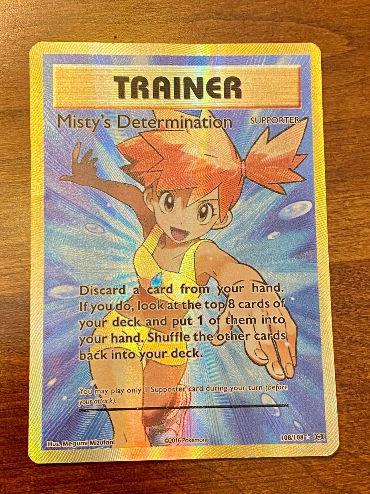 POKEMON CARD - TRAINER - MISTY'S DETERMINATION - 108/108 POKEMON CARD - TRAINER - MISTY'S DETERMINATION - 108/108