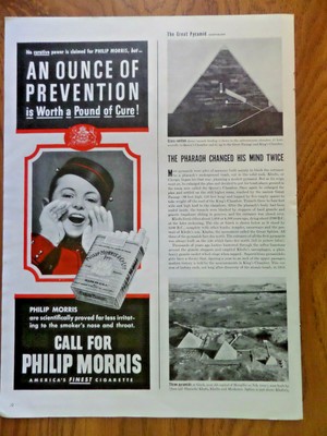 1945 Philip Morris Cigarette Ad  An Ounce of Prevention Worth a Pound of Cure