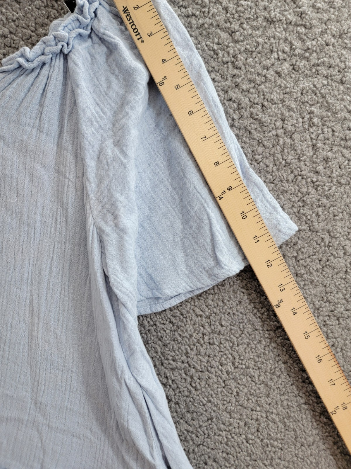 Reiss Blue Millie Seersucker Ruffle Dress Girls' 8-9Y Light Blue Button Back S/S - Picture 5 of 16