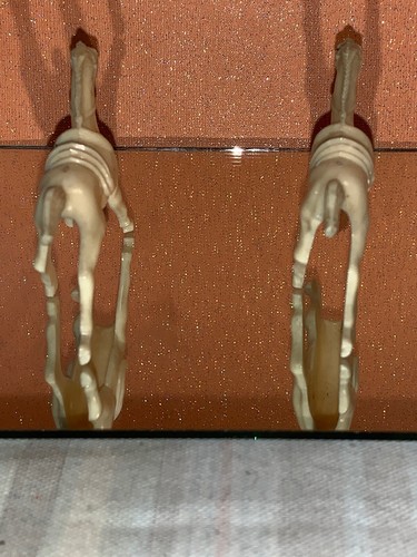 Vintage LIDO White HORSES Western Set of 2 3” X 2.5”