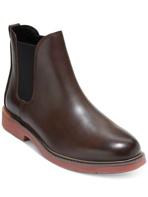 Мужские коричневые ботинки COLE HAAN GRANDSERIES из кожи Челси на блочном каблуке с открытым носком, 9,5 М