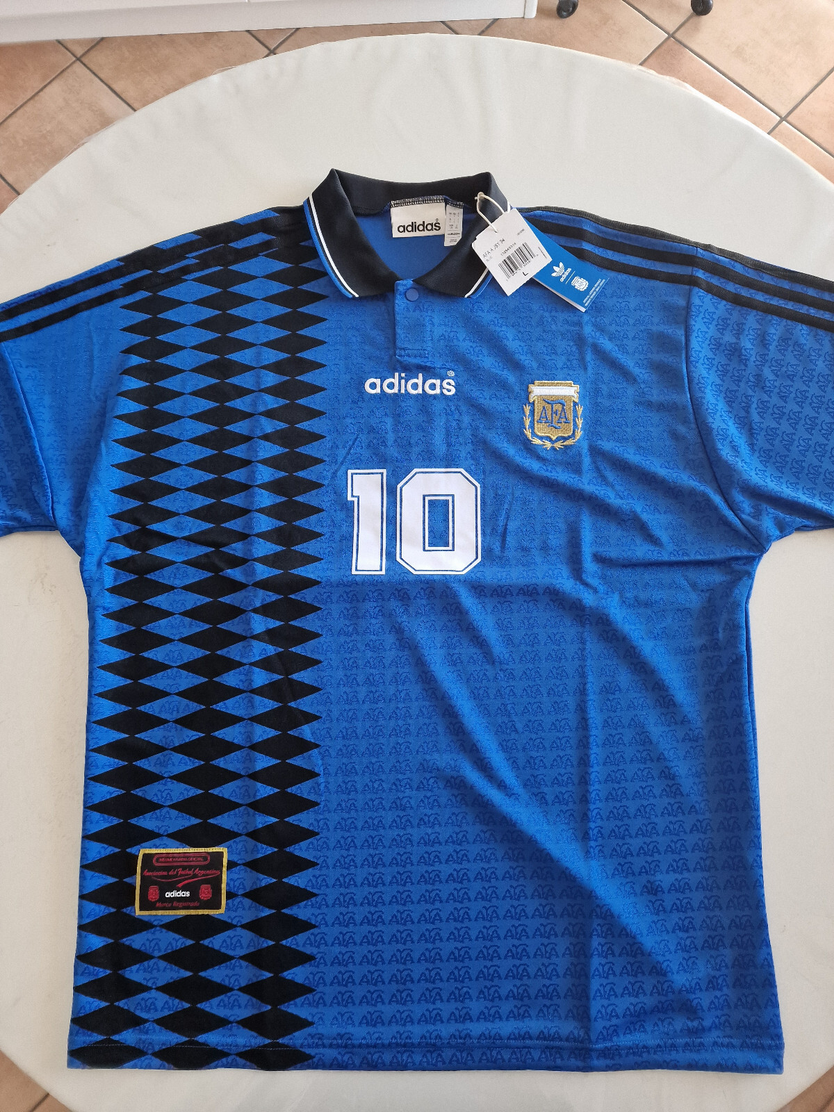 アルゼンチン代表 1994 アウェイジャージー マラドーナ サイズ：L Adidas Shirt Jersey Argentina 1994 Away AFA 10 Maradona