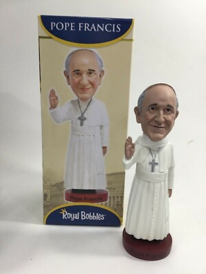 Royal Bobbles Limited Edition Catholic Religion Bobblehead Pope Francis s/ Cross