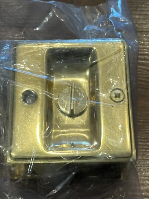 Deltana SDLA325U3 Adjustable Pocket Door Privacy Lock 3 1/4  Tall in Brass READ