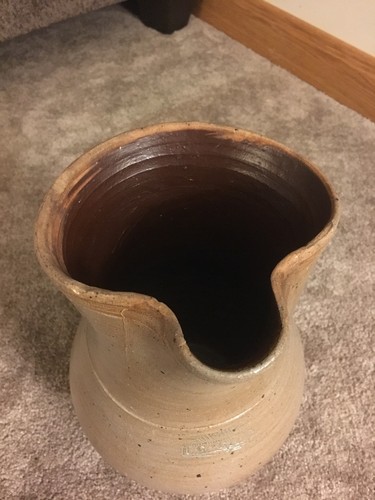 Early Ohio Stoneware Pitcher Incised 