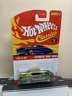 Hot Wheels Classics Series 2 Plymouth HEMI Cuda Antifeeze Green w/Chrome 5sp NIP