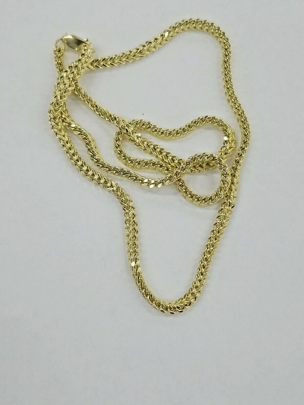 Pre-owned Captain Bling 10kt Franco Yellow Gold Necklace - Premium Diamond Cut, Brand New, Real Gold