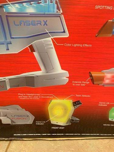 Laser X Fusion Two Player Complete Laser Tag Blaster Gaming Set Damaged Box