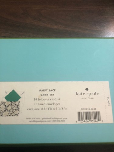 Kate Spade New York Note Card Set Daisy Lace (164833)