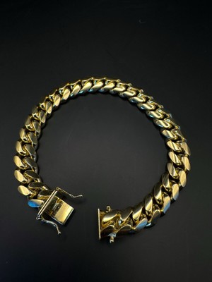 14k Yellow Gold Solid Heavy Miami Cuban Link Chain Bracelet 8'' 10mm 72.7 grams