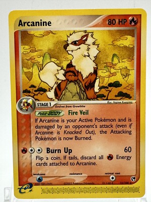 Pokemon TCG Arcanine 15/100 Ex Sandstorm 2003 Vintage Rare