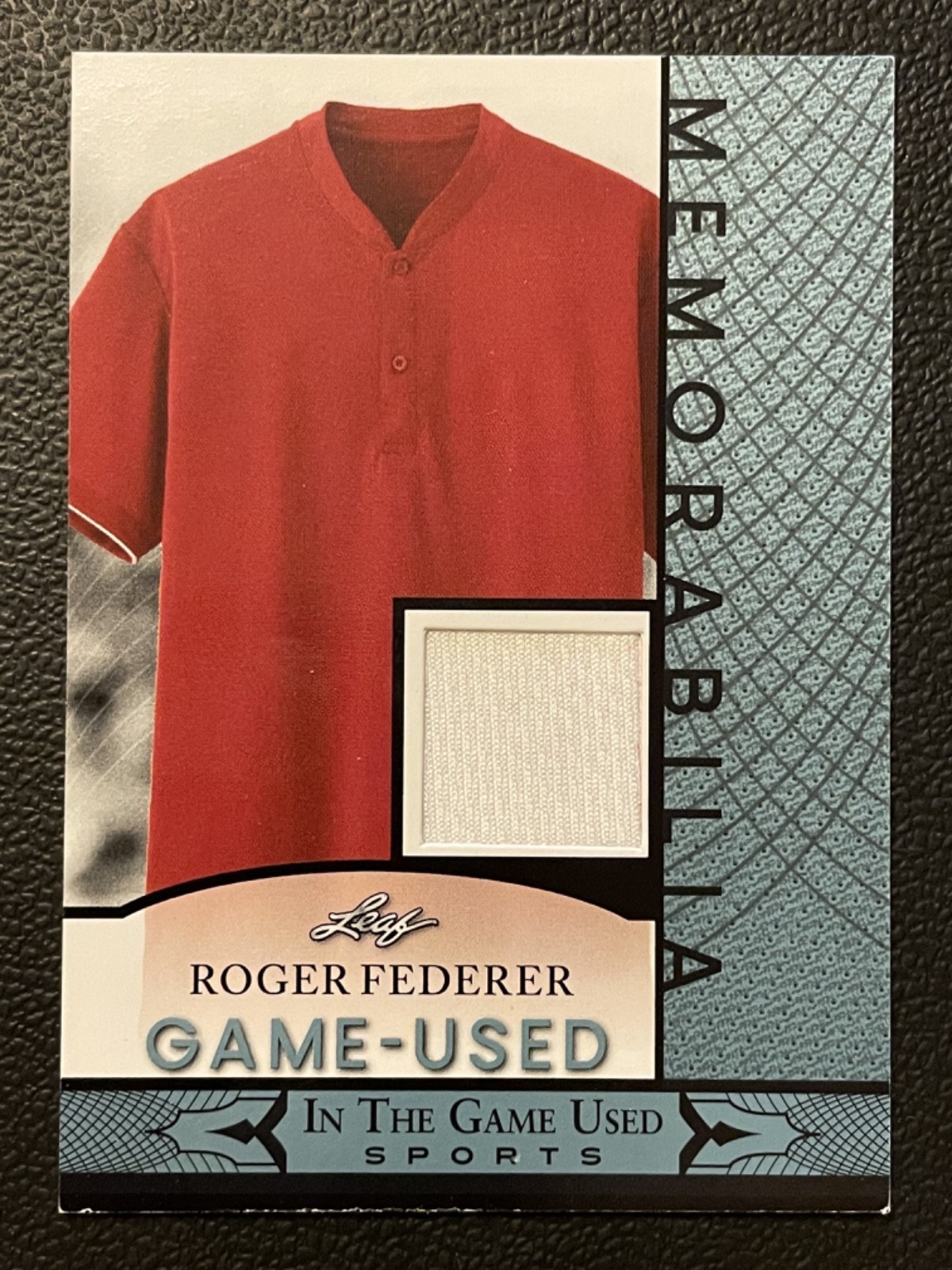 2024 Leaf In The Game Used Memorabilia Blue Roger Federer Jersey