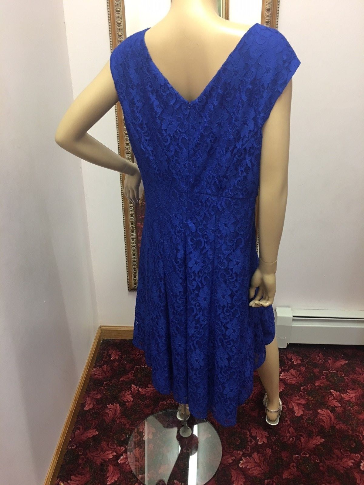 Brand New With Tags Ralph Lauren Royal Blue Lace Cocktail Dress 16W
